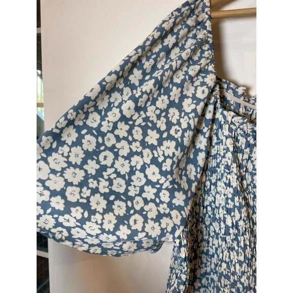 Baltic Born Jumpsuit One Piece Smocked Bodice Blue Cream Floral 3XL - Picture 4 of 6